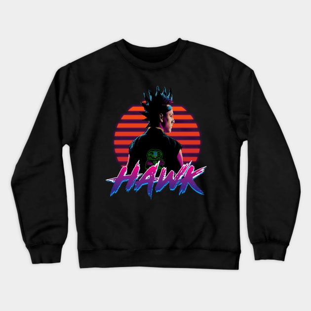 Karate Hawk 80s style Crewneck Sweatshirt by gastaocared